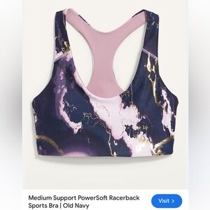 EUC- Old‎ Navy Medium Support PowerSoft Racerback Sports Bra Small
